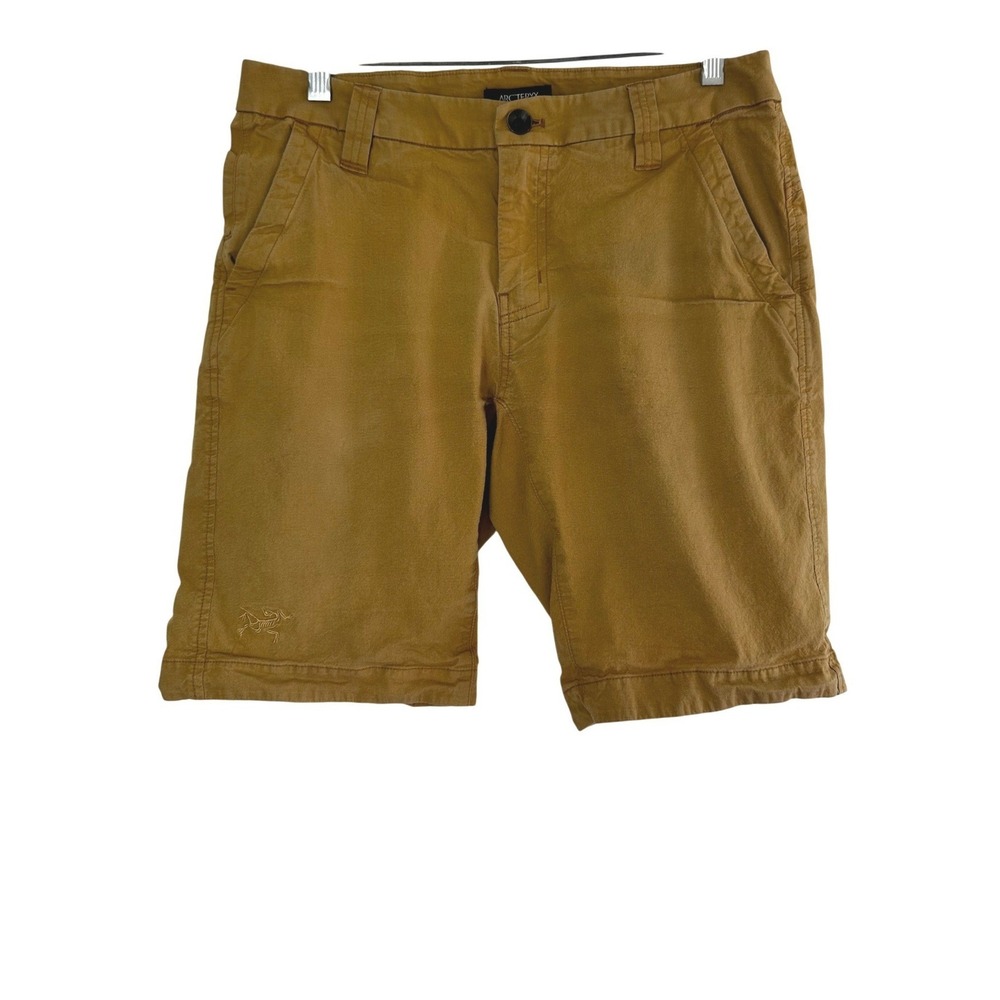 Arc'teryx Atlin Chino Shorts Tan Logo Men's Size 32 Hiking Gorp Hiking Outdoors